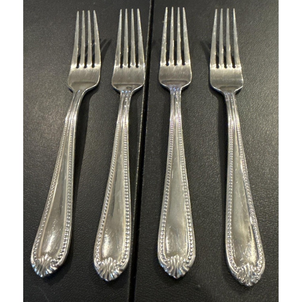 Lenox Bead Plume Glossy Dinner Fork Forks Set Of 4 Stainless Flatware